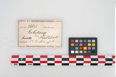 Etikett zu Bronzeanhänger (NHMW-PRAE-026673)